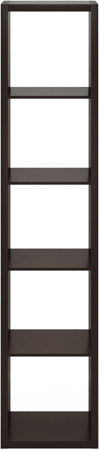 Furinno Cubicle Open Back Decorative Verticle Cube Storage Organizer, 5-Cube, Black Dark Oak