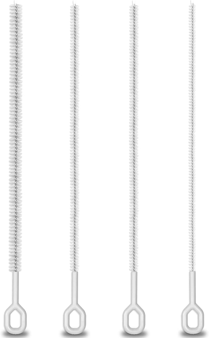 Heavy Duty Straw Cleaner Brush - 4 Pack 12.6 Inch Flexible Full-Cover Brushes with Large Handle, Reusable Pipe & Tube Cleaner Set (0.23", 0.31", 0.39", 0.47" Diameters)