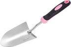 HARFINGTON Garden Hand Shovels 13.23 x 3.39 Stainless Steel Transplanting Trowel with Handle Garden Tools for Gardening Weeding Planting, Pink