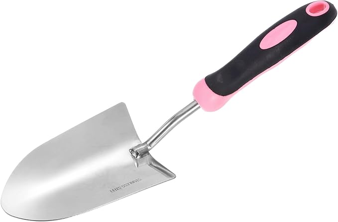 HARFINGTON Garden Hand Shovels 13.23 x 3.39 Stainless Steel Transplanting Trowel with Handle Garden Tools for Gardening Weeding Planting, Pink