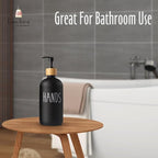 Black Glass Kitchen Soap Dispenser, Detergent Dispenser or Hands Soap Dispenser for Kitchen Sink, Black Soap Dispenser, Modern Farmhouse Decor Dish Soap Pump for Kitchen Organization