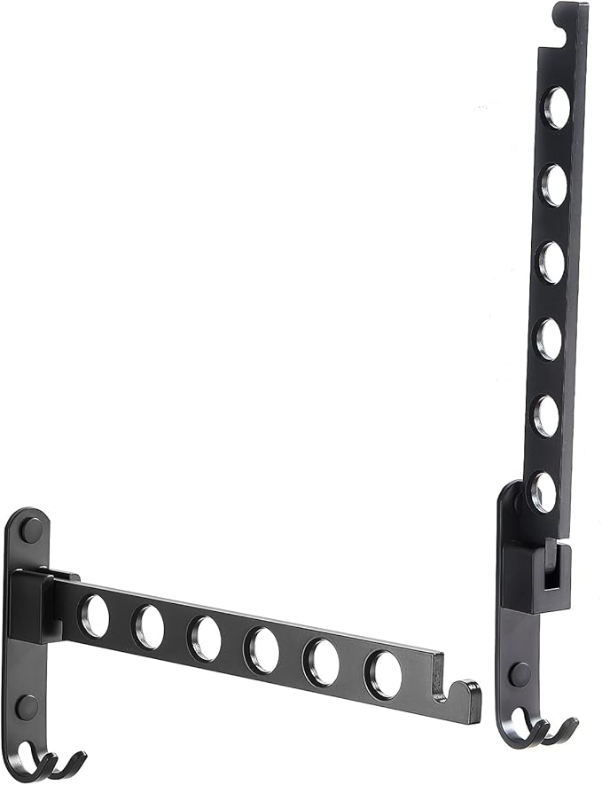 Foldable Drying Rack Clothing Wall Mounted, Metal, Sturdy and Durable, Easy to Install, Multi-Functional, for Outdoor Laundry Room Apartment Camping Trips (Two Pack, Black)