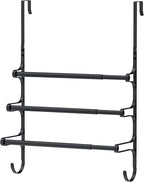 CANYAVE Over The Door Towel Rack, Over Door Towel Rack for Bathroom Door, Triple Towel Storage Holder with Hooks (Matte Black)