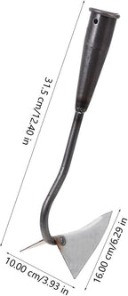 DOITOOL Iron Triangle Garden Hoe 12.4 Inch Weeding Hoe Stainless Steel Blade Manual Weeder Garden Tool for Weeding Gardening Loosening Edging Cultivating Farm