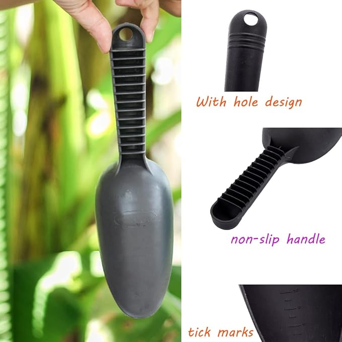 Plastic Garden Shovel Plant Hand Trowels 3 Pack Soil Planting Digging Transplanting Multi-Function Beach Sand Pet's Food Scoop Garden Tools