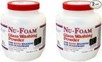 Nu-Foam Glass Washing Powder - Detergent for Bar Glassware – Original Streak-Free Solution - Hand Washing Bar, Tavern, Brewery Supplies - Spotless Serving Glasses - Easy On Hands - 4 Lb Jar - 2 Pack