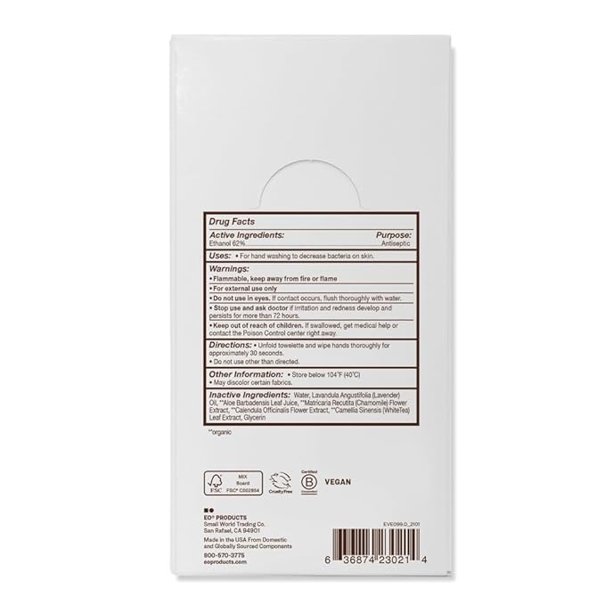 Everyone Hand Sanitizer Wipes, 15 Wipes (Pack of 6), Lavender and Aloe, Made with Sugarcane Derived Alcohol with Essential Oils, TSA friendly