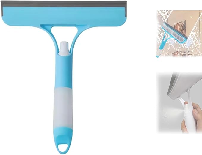 3 in 1 Spray Squeegee, 3 in 1 Window Cleaning Scraper, Window Squeegee with Sprayer for Home, Car, Tiles & Glass (Blue)