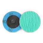 BHA Green Zirconia with Grind Aid Quick Change Sanding Discs Type R Male Roll On, 2" (80 Grit) - 25 Pack