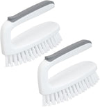 CELOX Carpet Cleaning Brush, Heavy Duty Scrub Brush with Handle, 2 Pack, White