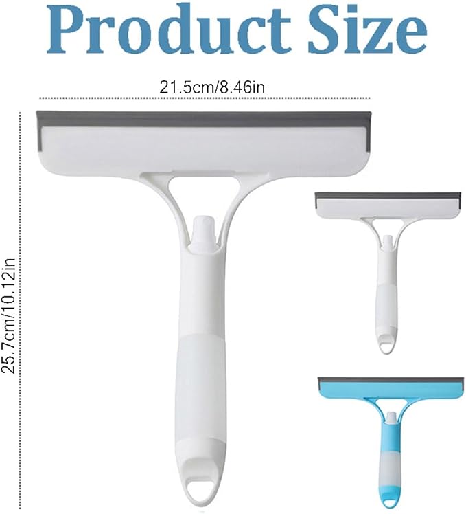 3 in 1 Window Cleaning Scraper, 3 in 1 Window Cleaner Squeegee, Scraper for Cleaning Windows, All-Purpose Window Squeegee with Sprayer for Glass, Wall, Kitchen, Car (White)