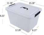 Farmoon 20 Quart Clear Latching Storage Bin with Handle, 4 Packs Plastic Storage Boxes