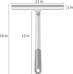 WONDAY Shower Squeegee for Glass Doors Tile and Walls 2 Pack Squiggy Bathroom Windows with 360° Rotation Rubber Blade (Bluegrey)