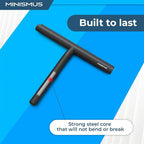 Minismus Shower Squeegee with Magnetic Hook - Silicone Window Wiper with Adhesive Wall Mounted Hanger - Shower Squeegee for Glass Doors - Rubber Squeegee - Shower Glass Cleaner (8.25 inches, Black)