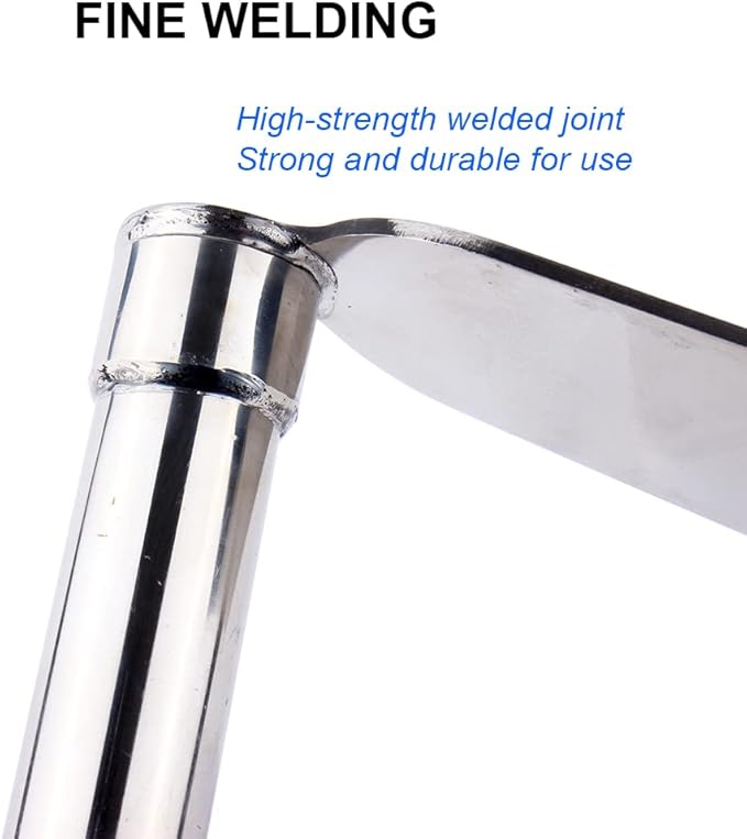 Stainless Steel Garden Hoe 15-inch Length Lightweight Weather Resistant Metal Hand Tool for Weeding Seeding Turning Soil