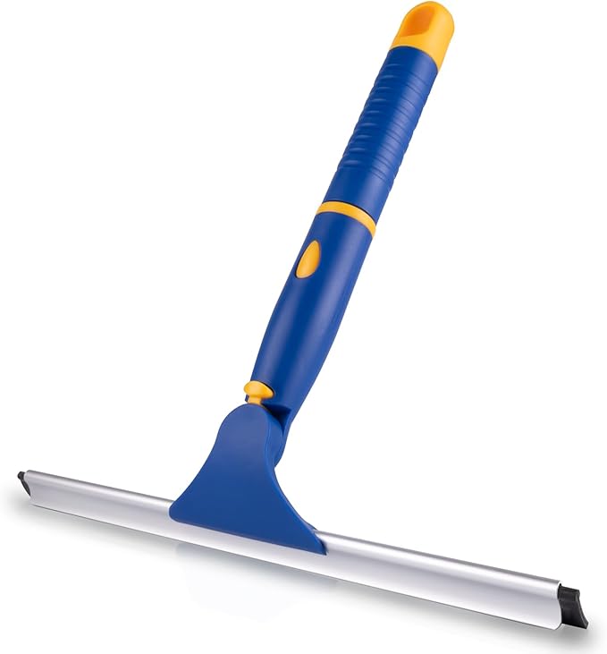 ITTAHO Shower Squeegee for Glass Doors, All-Purpose Anti-Slip Window Squeegee with 2 Blades, Window Cleaner Tool for Shower Doors, Windows, Bathroom and Car Windshields