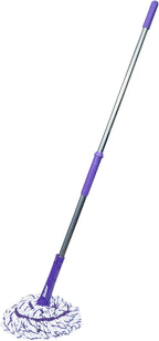 Fabuloso Twist Mop, Self Wringing Floor Mop with Non Scratch Scrubber and Removable Washable Head for Hardwood, Tile, Vinyl and Laminate Floors Cleaning System, 53 Inch Tall