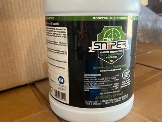 SNiPER Hospital Disinfectant, Odor Eliminator & All-Purpose Cleaner, Set of 4 Ounce Spray, 32 Ounce Spray, and 1 Gallon Bottle
