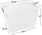 Cand 4 Packs 50 QT Storage Bins with Lids, Clear Large Plastic Storage Container Box