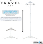 Travel Pro | Adjustable Standing Garment Steaming Rack with Hanger | Fast, Foldable, Sturdy, Portable Steam Ironing Solution for Travel & Home