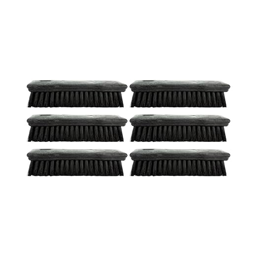 SPARTA 42024EC03 Comfort Grip Plastic Scrub Brush, Hand Brush For Cleaning, 8 Inches, Black, (Pack of 6)