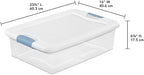 Sterilite 24-Pack Latching Box, Under Bed Storage Bins with Lids, Clear Plastic, 32 Quart - Heavy-Duty Organizing Containers for Closet, Bathroom, and Office