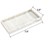 DNC Silicone Bathroom Tray for Counter, 2PC 7.9" Small Vanity Tray for Countertop, Kitchen Sink Soap Tray for Dish Holder Dispenser Toilet Tank Desk Organizer