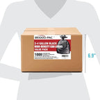 2-4 Gallon Trash Bags, 1000 Count Bulk Value Pack, Black Garbage bags, Small Trash Can Bin Liners for Bathroom, Office, Industrial, Commercial, Janitorial, Municipal, Recycling