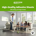 Evercare Pet Mega Lint Roller Value Pack with Two 50-Sheet Refills - Includes Refillable Lint Roller, Adhesive Sheets, Versatile Cleaning Uses, Home and On-The-Go Use, Extendable Handle