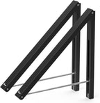 Laundry Room Wall Mounted Drying Rack Clothes Hanger Folding Wall Coat Racks Aluminum Home Storage Organiser Space Savers Black