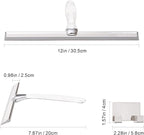 Ettori Shower Squeegee for Glass Door, Squeegee for Shower Glass Door, Bathroom, Window and Car Glass, 12 Inches with Clear Acrylic Handle