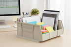 Hudson Exchange 11" x 11" x 5" (3 Pack) Plastic Stackable Storage Bin and Hanging Container, Stone
