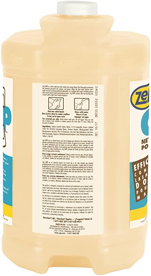 Zep Grip Industrial Pumice Hand Cleaner - 1 Gallon, (Case of 4) 308524 - Heavy Duty Degreaser. Contains Aloe Vera For Soft Smooth Finish