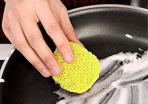 Nylon Scouring Pads-Dish Scrubber, for Dishes, Pots, and Stoves, Durable Mesh Scourers, for Tough Cleaning. Nylon Dish Scrubbers, Pack of 4, Assorted Colors, By Superio