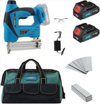 2 in 1 Nail Gun Battery Powered, 20V Cordless Nail Gun,400pcs Nails, 400pcs Staples, 2 * 2.0Ah Li-Ion Batteries and Charger, Brad Nailer for Home Improvement & DIY