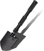 Folding Shovel, Overall Length 15.35 Inches, Foldable Design with Portable Bag, Made of Durable Materials, Serrated Edge, for Camping, Hiking, Gardening, Fishing & Emergencies (Black)