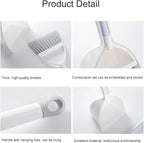 Mini Broom and Dustpan, Home Kitchen Sweeping for Kids(White+Gray)
