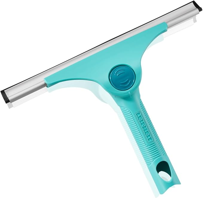 Leifheit 2-in-1 M Pro Reach Window Squeegee with 28 cm Wiping Width, Adjustable Cleaning Angle, Click System Compatibility, Ergonomic Grip for Streak-Free Cleaning on Windows, Showers, Mirrors