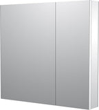 Sunrosa Medicine Cabinet with Mirror, 30" W x 31.5" H, 2 Asymmetrical Doors, Wall-Mounted & Recessed Bathroom Medicine Cabinet with Tempered Glass Mirror