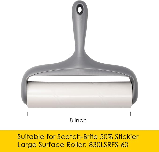 Large Surface Roller Refill for Scotch-Brite 50% Stickier Lint Roller, Works Great On Pet Hair (60 Sheets per Roll, 5 Pack Refills)