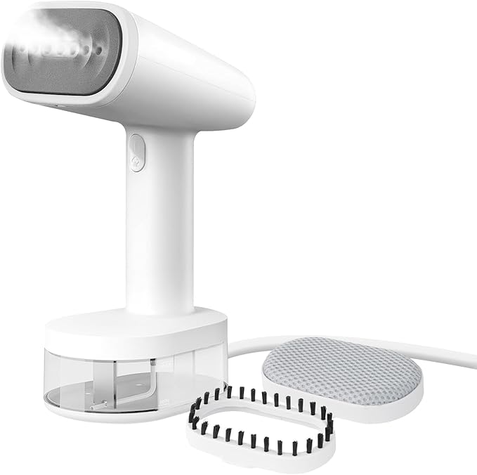 HubiCare Steamer for Clothes, 1500W Clothes Steam iron with Large 250ml Tank, Handheld Fabric Wrinkle Remover, Portable & Compact Travel Size Garment Steamer ONLY FOR 120V (White)