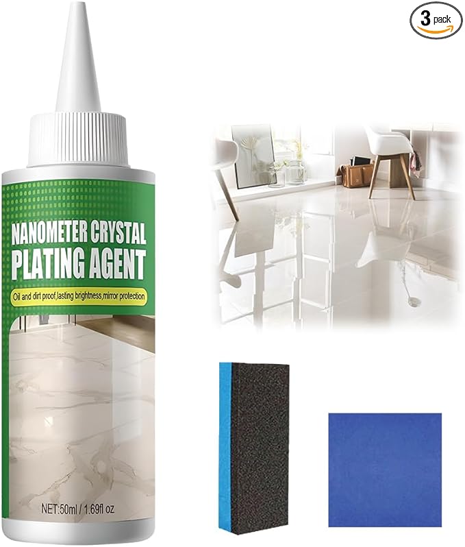 Nano Crystal Coating Agent For Tile & Furniture, Granite Countertop Cleaner and Sealer with Protection, Quartz Marble Stone Polish Cleaner for Permanent Hold & Shine Effect Fast Drying (1PCS)
