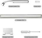 Shower Squeegee for Glass Doors, Stainless Steel Shower Squeegee for Bathroom, Window and Tiles, All-Purpose Squeegee with Adhesive Hook-10”, Chrome