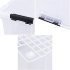 50 Quart Plastic Storage Container with Wheels, Clear Large Storage Bin, 4 Packs