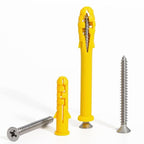 Drywall Anchors Kit 60 pcs 304 Stainless Steel Philips Flat Head Screws and 60 pcs Plastic Anchors for Concrete, Drywall, Brick, and Heavy Hanging Mounting, 3 Size M6 x 30mm/ 40mm/ 60mm