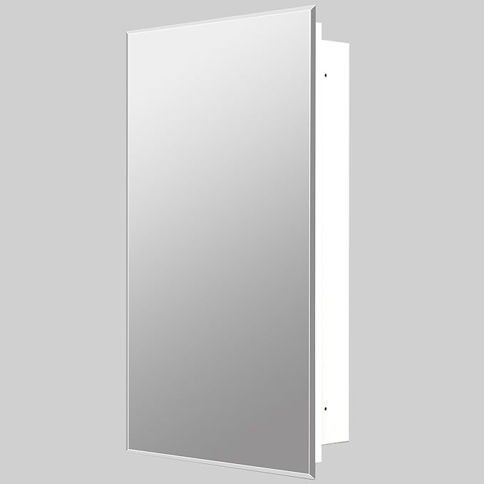 Bathroom Medicine Cabinet with 22x30 in Rectangular Beveled Frameless Mirror,Wall Mounted Mirror Cabinet for Bathroom Toilet Kitchen,Recess or Surface Mount,Already Assembly