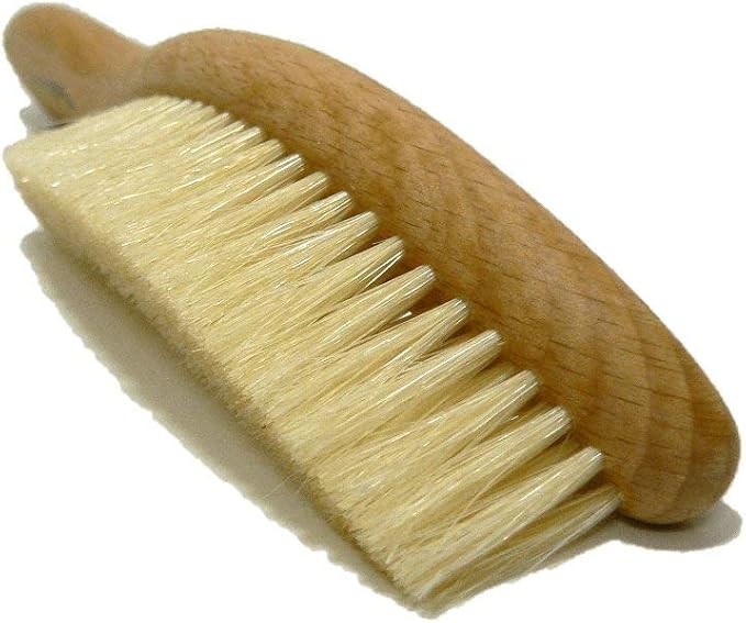 Valentino Garemi Traditional Hat Cleaning Brush | Remove Dust, Dry Stains, Rain Spots, Sweat Marks, Pet or Human Hair | Genuine Boar Hair Made in Germany (White Bristles)