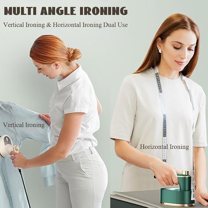 Portable Handheld Garment Iron, Rotary Garment Iron, Dry and Wet Electric Irons, 10S Fast Heating Travel Steamer for Clothes, Wrinkle Remover Steamer, Mini Steam Irons for Home Travel (White)