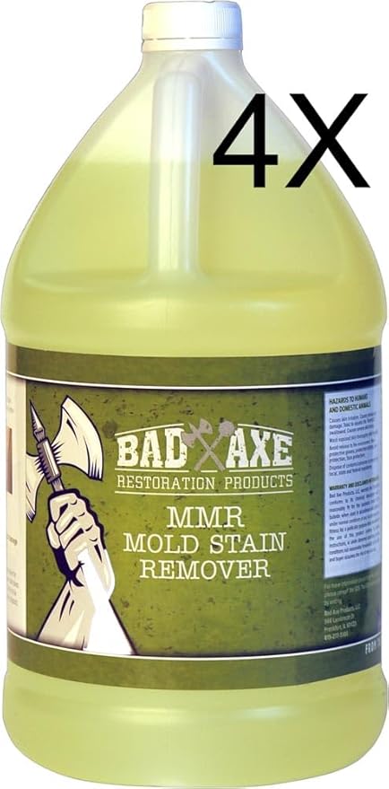 Bad Axe MMR Instant Mold Stain and Mildew Stain Remover - Professional Strength, Contractor Grade Cleaning Solution, Professional Quality Formula, Odor Removal, 1 Gallon (4)