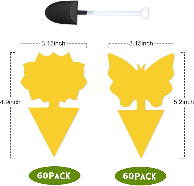 120 Pack Fungus Gnat Traps for House Indoor, Fungus Traps Fruit Fly Traps for Indoors Gnats Sticky Traps for Plants Yellow Sticky Traps for Gnats